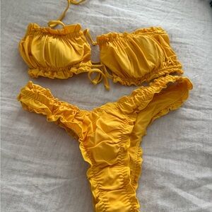 Yellow Ruffled Bikini Set